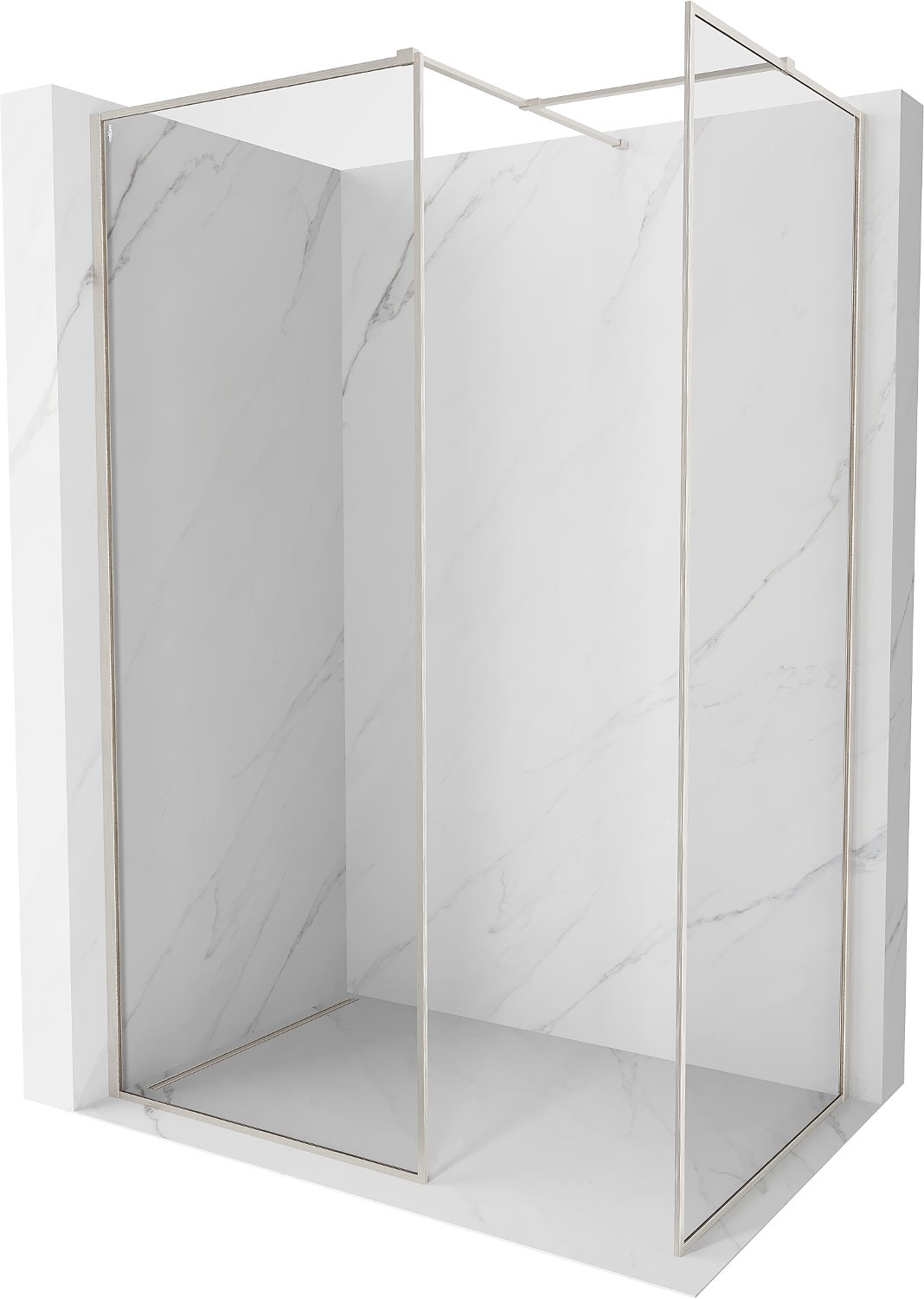 Mexen Kioto-XF ścianka prysznicowa Walk-in z ramką 110x80 cm, transparent 10 mm, nikiel szczotkowany - 800-110-202-04-97-080-XF