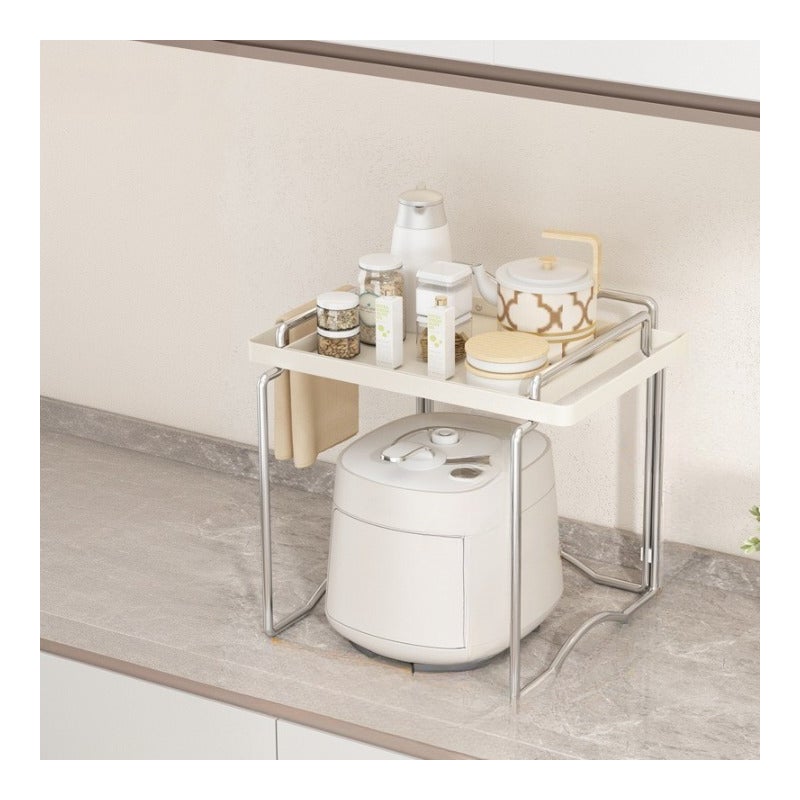 Półka do mikrofalówki, półka kuchenna, 38×36×43 cm – srebrna, półka do piekarnika, pomieści małe urządzenia AGD o szerokości 36,5 cm