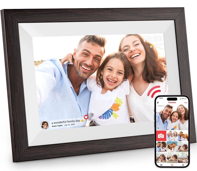 Cadre Photo numérique WiFi, Cadre Photo numérique de 10,1 Pouces, écran Tactile LCD IPS 1280 x 800, Rotation Automatique, Stockage de 32 Go intégré