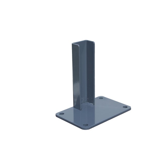 Platine alu pour poteau de départ/fin de clôture - Gris anthracite RAL 7015 - Lg 10 cm, Lt 15 cm