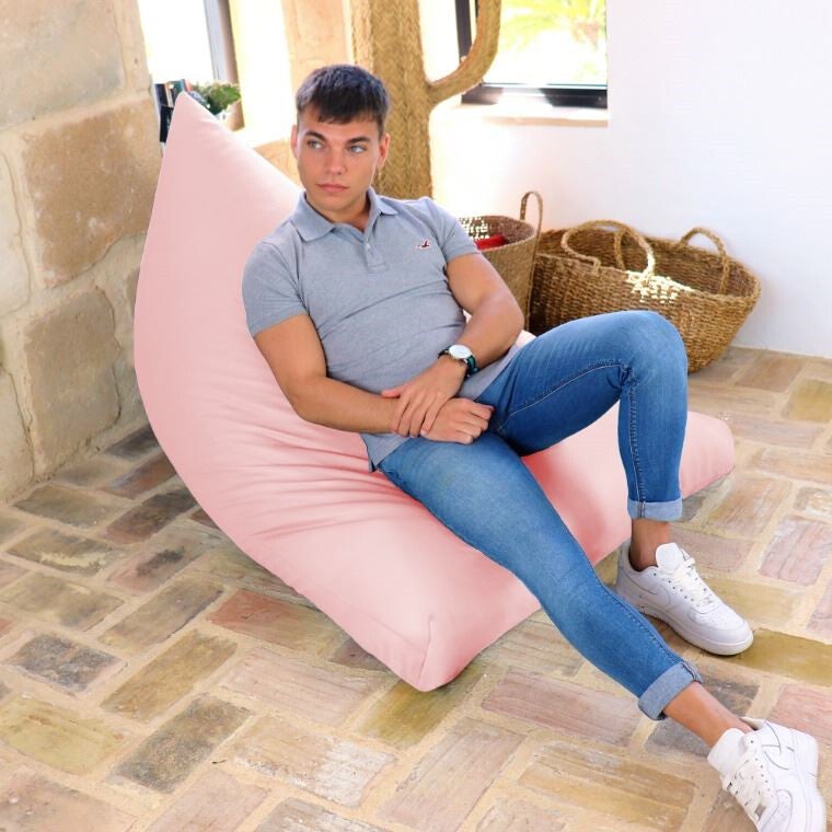 Pouf Pyramide Similicuir Indoor Rouge HAPPERS XL - 5