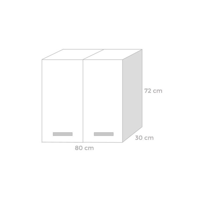 Élément mural modulable pour cuisine Frêne Blanc 2 portes Cm 80x32xH 72 - 3