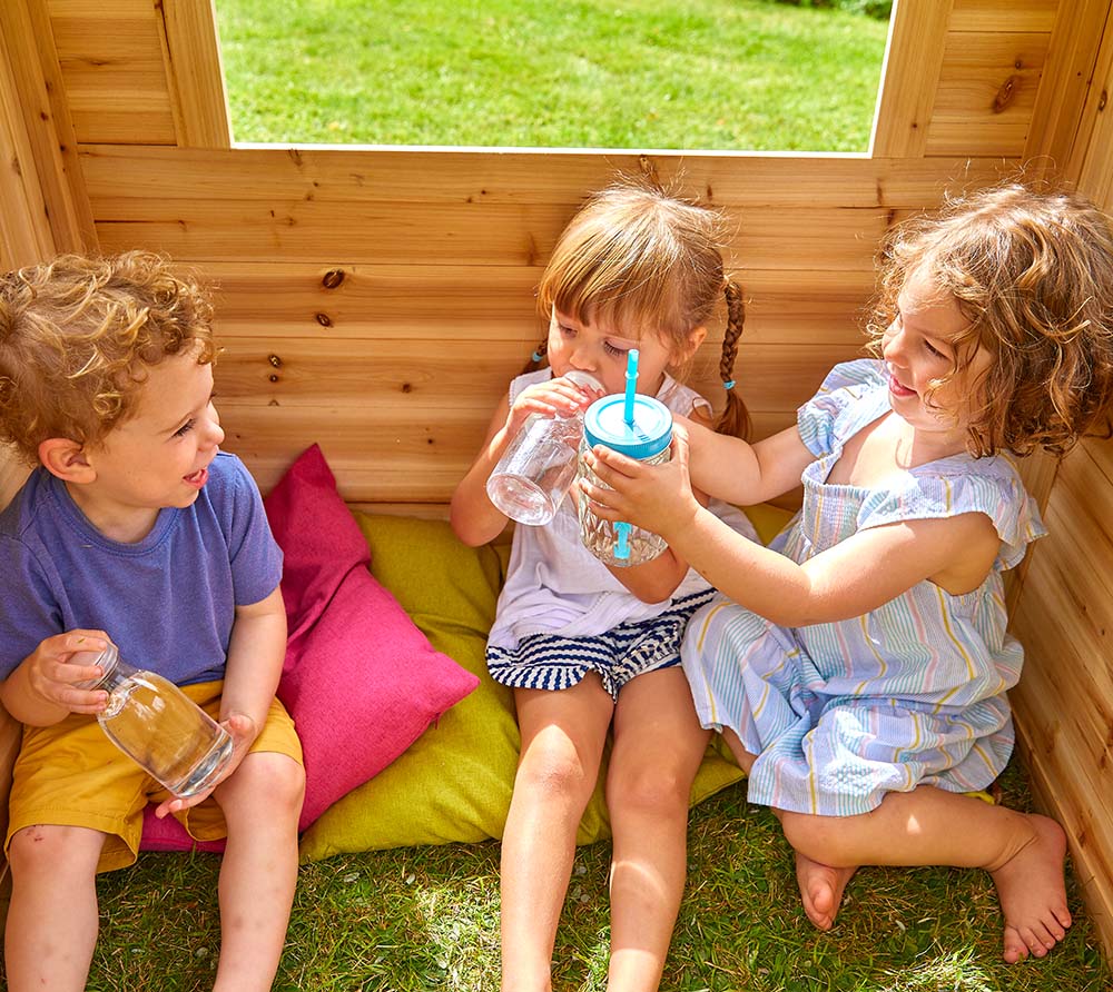 Maisonnette cabane enfant en bois FSC® avec cuisine extérieure CUBBY - 6