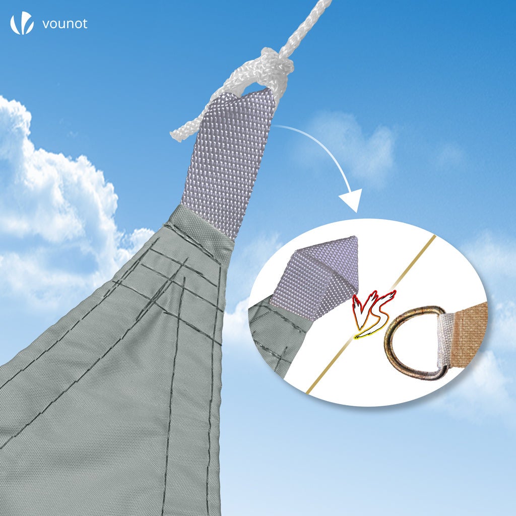 Voile d'ombrage Triangle en Polyester Imperméable avec Kit de Montage 3x3x3m Gris VOUNOT® - 2