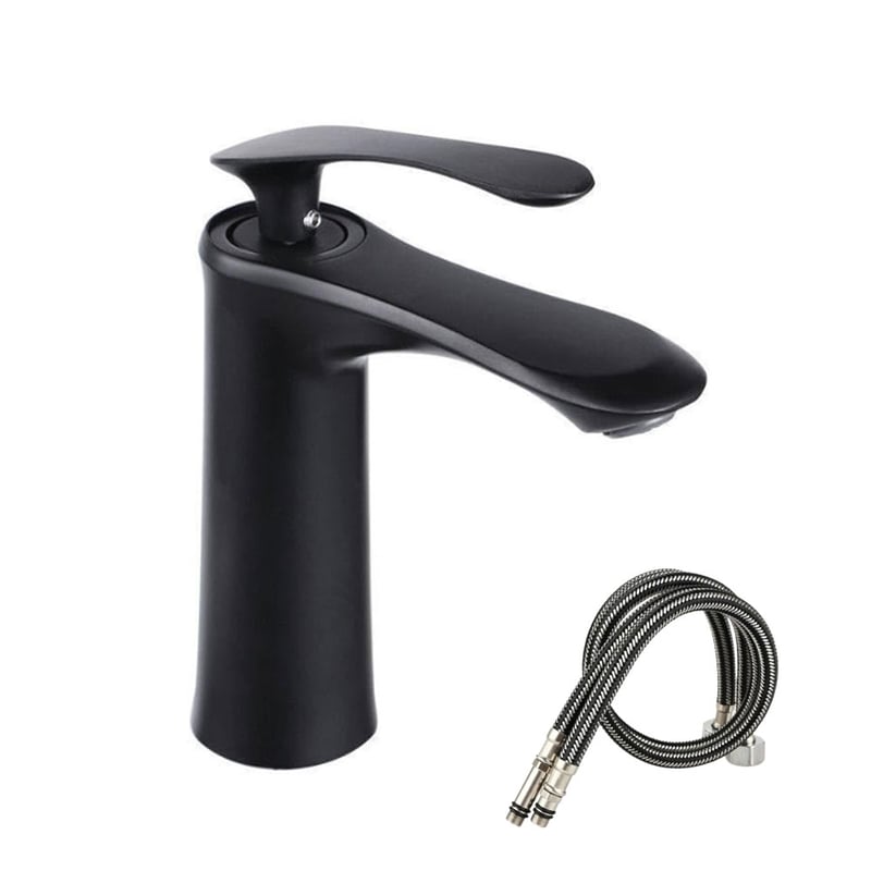 Jednouchwytowa bateria do ciepłej i zimnej wody - Wykonanie mosiężne - Bateria umywalkowa do łazienki z natryskiem antyrozpryskowym