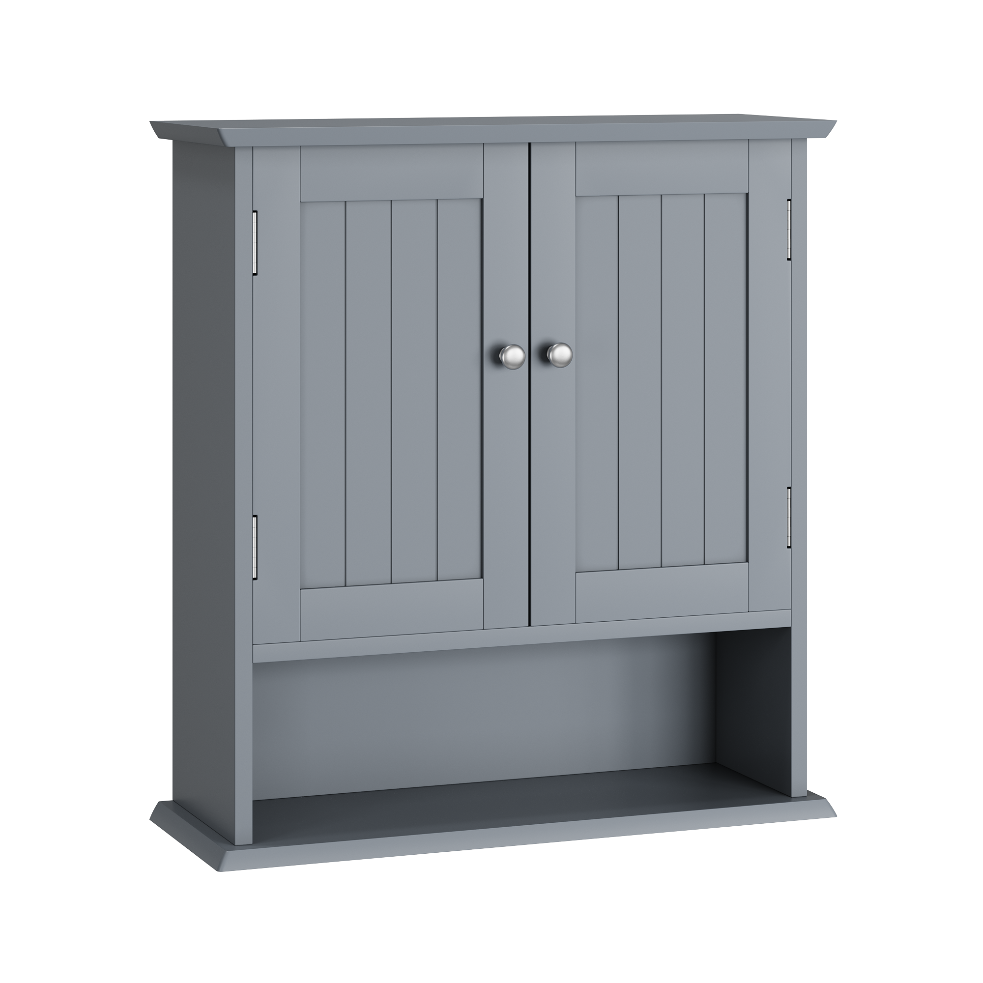 Mueble de baño, mueble de baño con estante de pared con 2 puertas y estantes abiertos, estante de pared para inodoro, botiquín de baño - 7