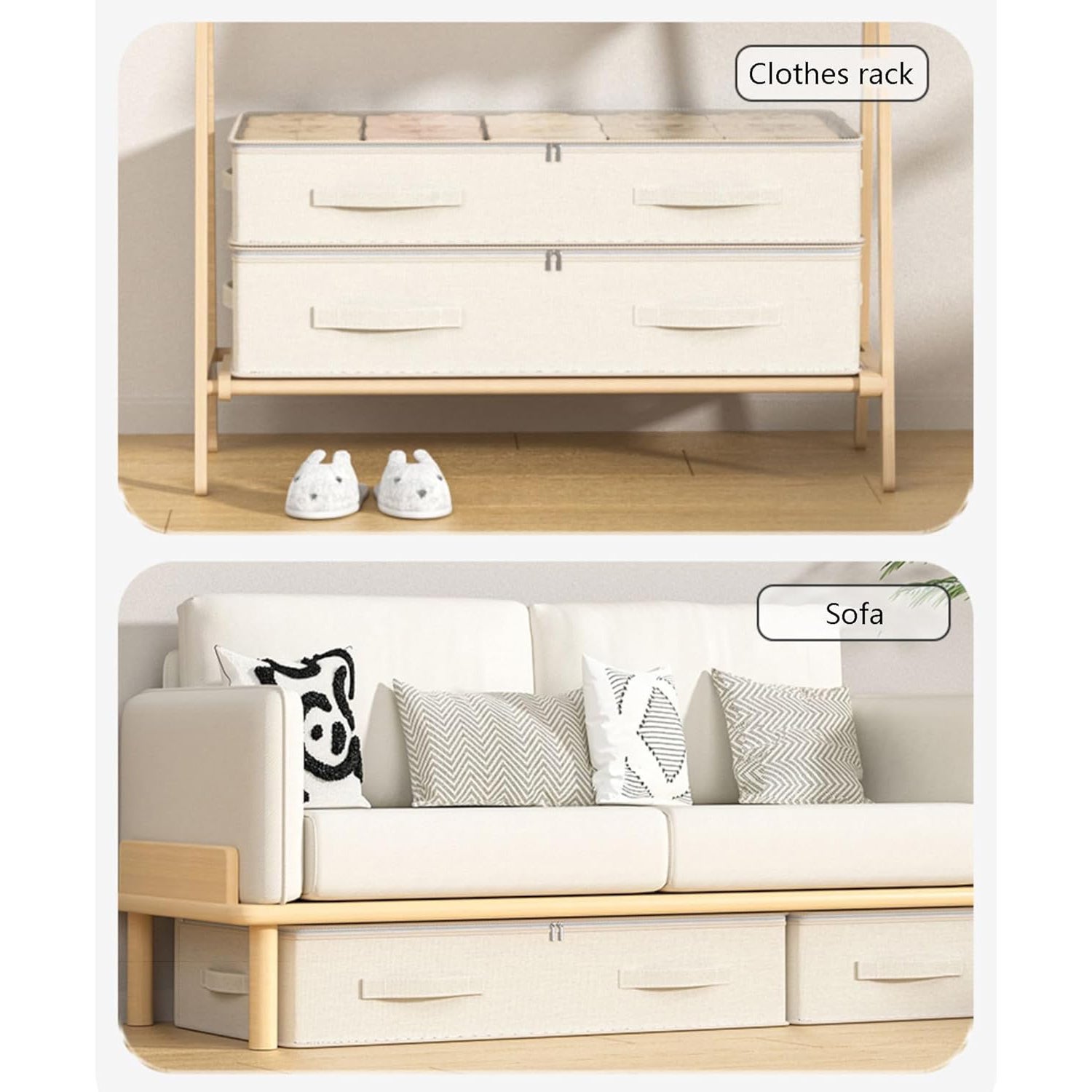 BEXTCOK Boîte de rangement sous le lit avec couvercle transparent, pliable, idéale pour ranger couvertures, cache-sommiers, couettes, oreillers - 7