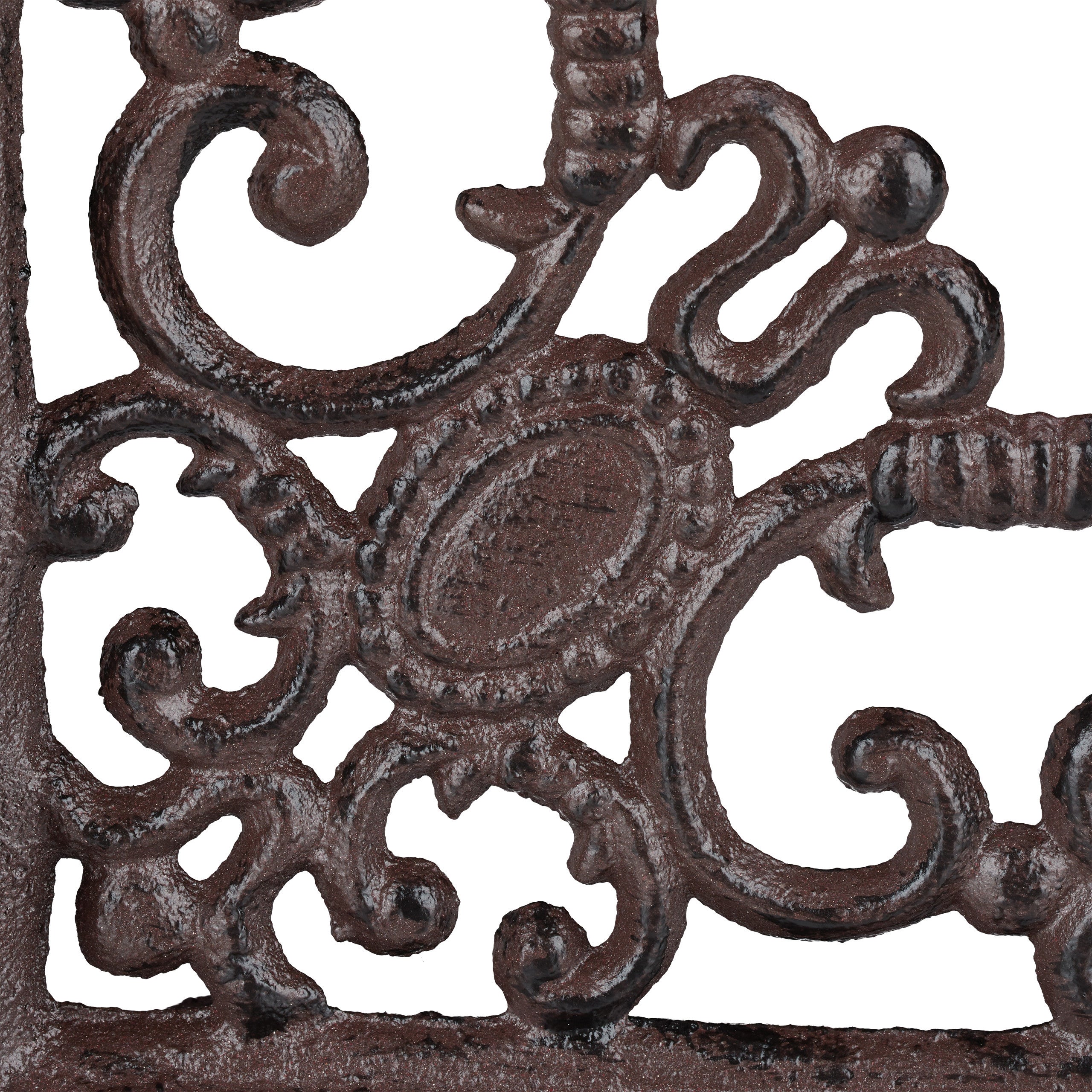 Équerres murales pour étagère, lot de 2, en fonte avec ornements baroques, style vintage, 21,5 x 4 x 21,5 cm, marron, Relaxdays - 7