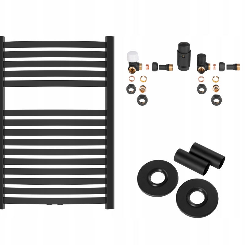 Grzejnik Łazienkowy Drabinka Kaloryfer do Łazienki 540x800 mm INVENA Czarny