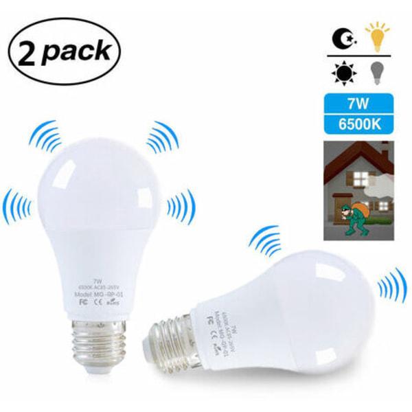 Żarówka LED E27, z czujnikiem ruchu, 7W, Biała, 2 sztuki