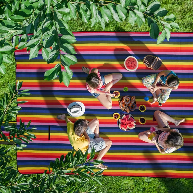 Relaxdays Coperta da Picnic XXL, Telo 200x200 cm, Plaid, coperta picnic Relaxdays Coperta da Picnic XXL, Telo 200x200 cm, Plaid, coperta picnic