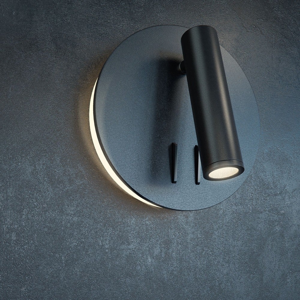 Lampada da parete Ios 176 Nero in Alluminio IP 20 AC 220-240 per interni, ufficio, casa, salotto, corridoio 3000K 1x9W, lamp. non incl. - 7