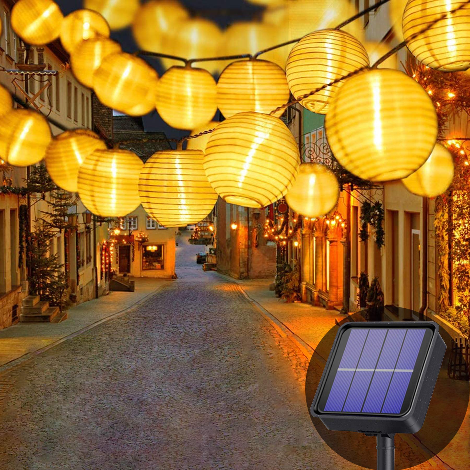 Zewnętrzna solarna girlanda świetlna m lampionów LED trybów Wodoodporna Oświetlenie solarne do ogrodu na balkon na dziedziniec ciepła biel