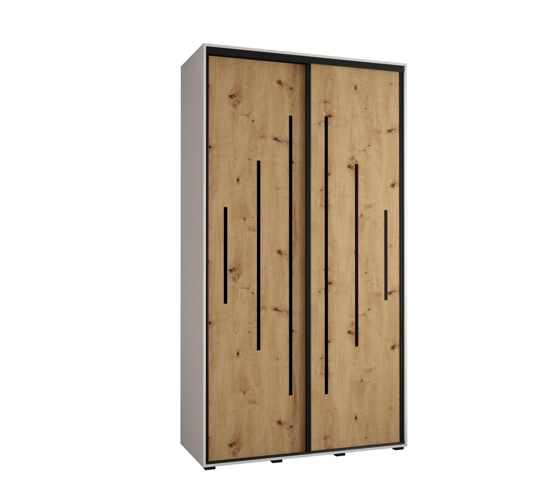 Szafa przesuwna wysoka Davos 12 140 x 45 x 235,2 cm biały + artisan + u. czarny - Abiks Meble