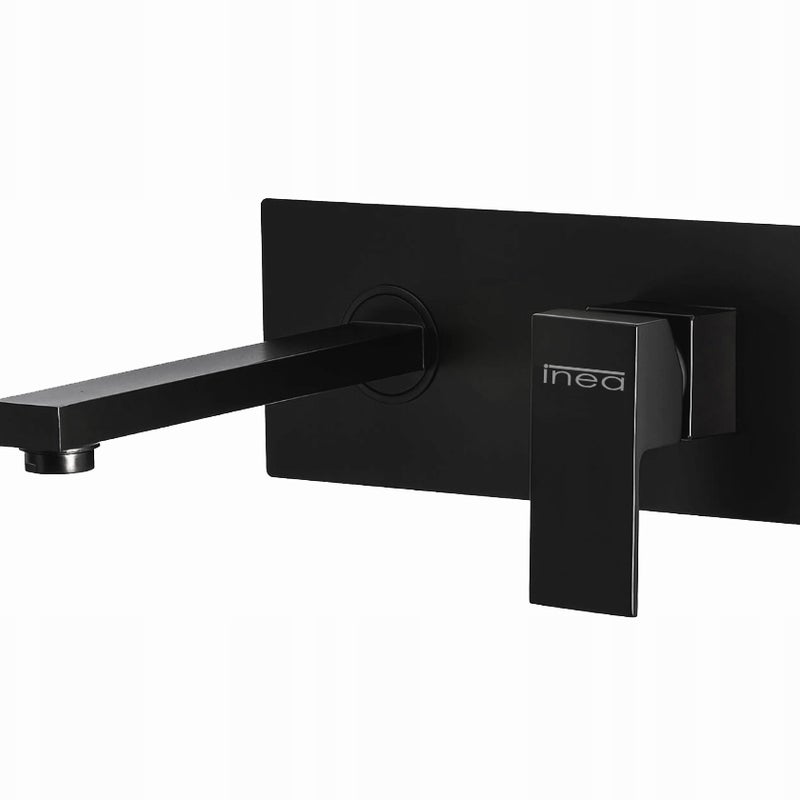 BATERIA UMYWALKOWA PODTYNKOWA CZARNA MAT KRAN PODTYNKOWY DŁUGA WYLEWKA
