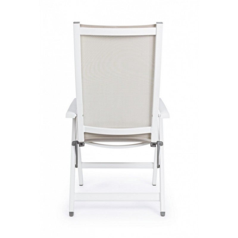 Fauteuil de jardin pliant 59x71x113 cm en textilène taupe - 4
