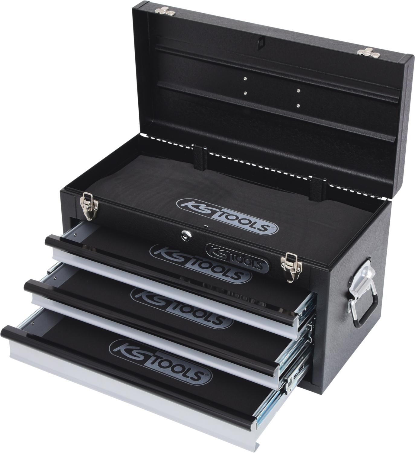 KS TOOLS skrzynka narzędziowa z 3 szufladami-czarna, dł. 508x wys. 255x szer. 303mm - 801.0003