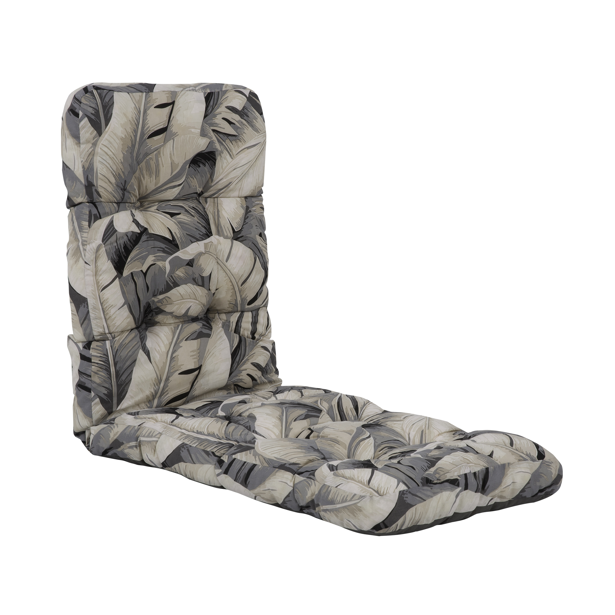 Poduszka na fotel ogrodowy 155 x 48 cm Cordoba Plus szary/beżowy liście PATIO