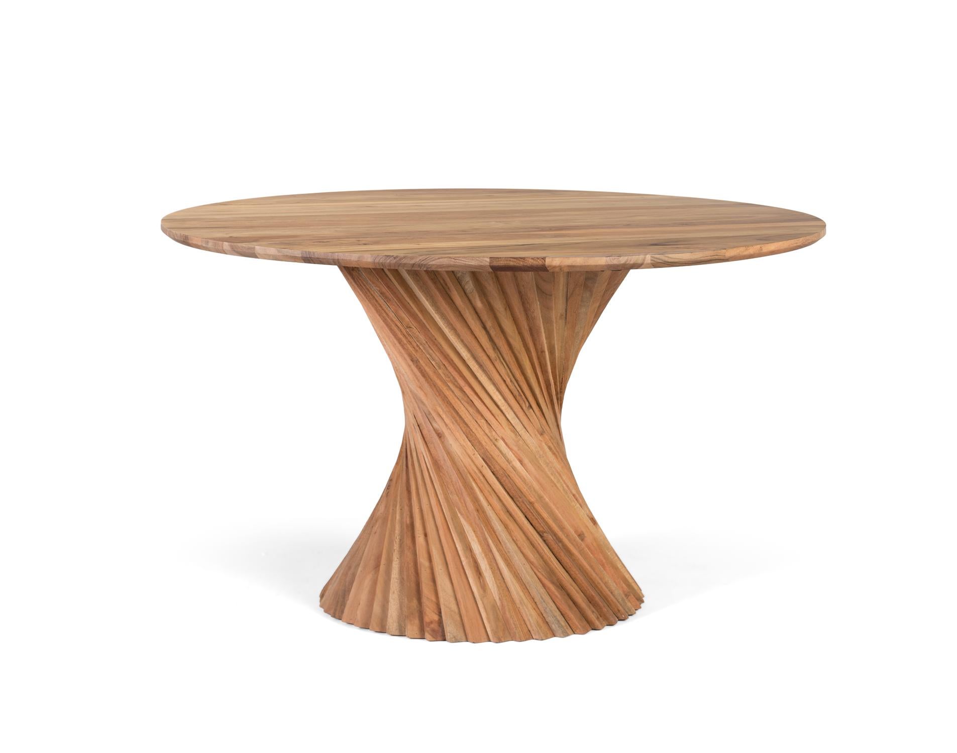 Table à manger en bois de manguier faite à la main