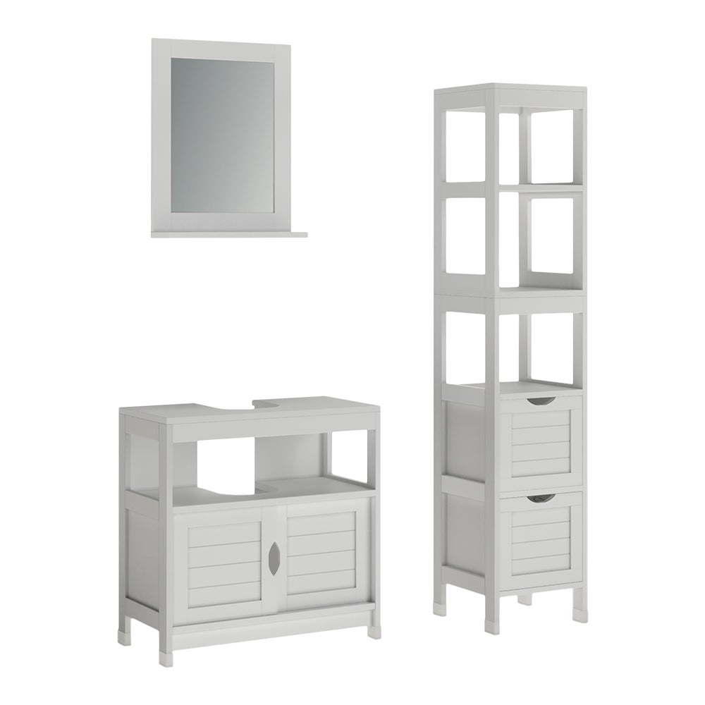 Vicco Zestaw mebli łazienkowych Vilda, Biały, 3 części
