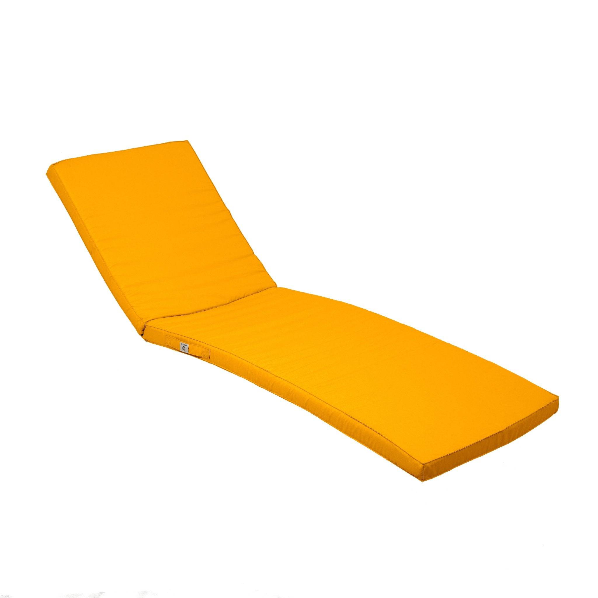 Coussin pour transat déhoussable 185x55x4cm jaune - 2
