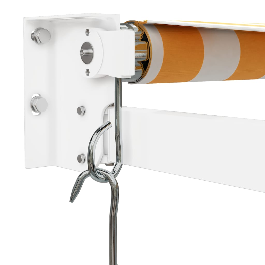 Toldo exterior | Toldo retrátil 3x2,5 m tecido e alumínio amarelo e branco CFW62923 - 7