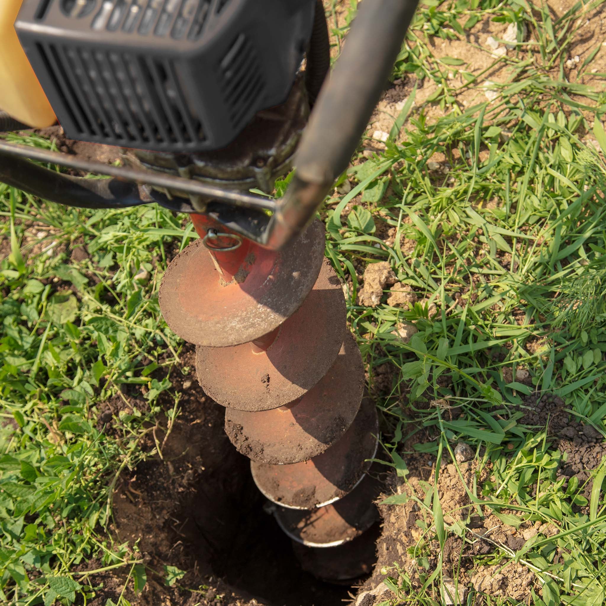 Tarière Thermique Essence Set Avec Foret De 200 Mm - WILTEC - Outil De Jardinage - Puissance