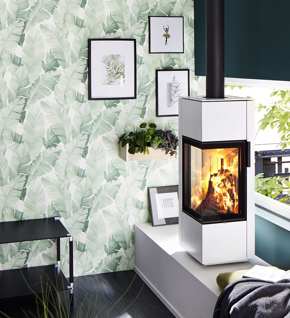 Papel pintado vinílico lavable de hojas grandes estilo tropical tonos verdes con relieve - florida palms 127660 de gaulan - rollo de 10 m x 0,53 m