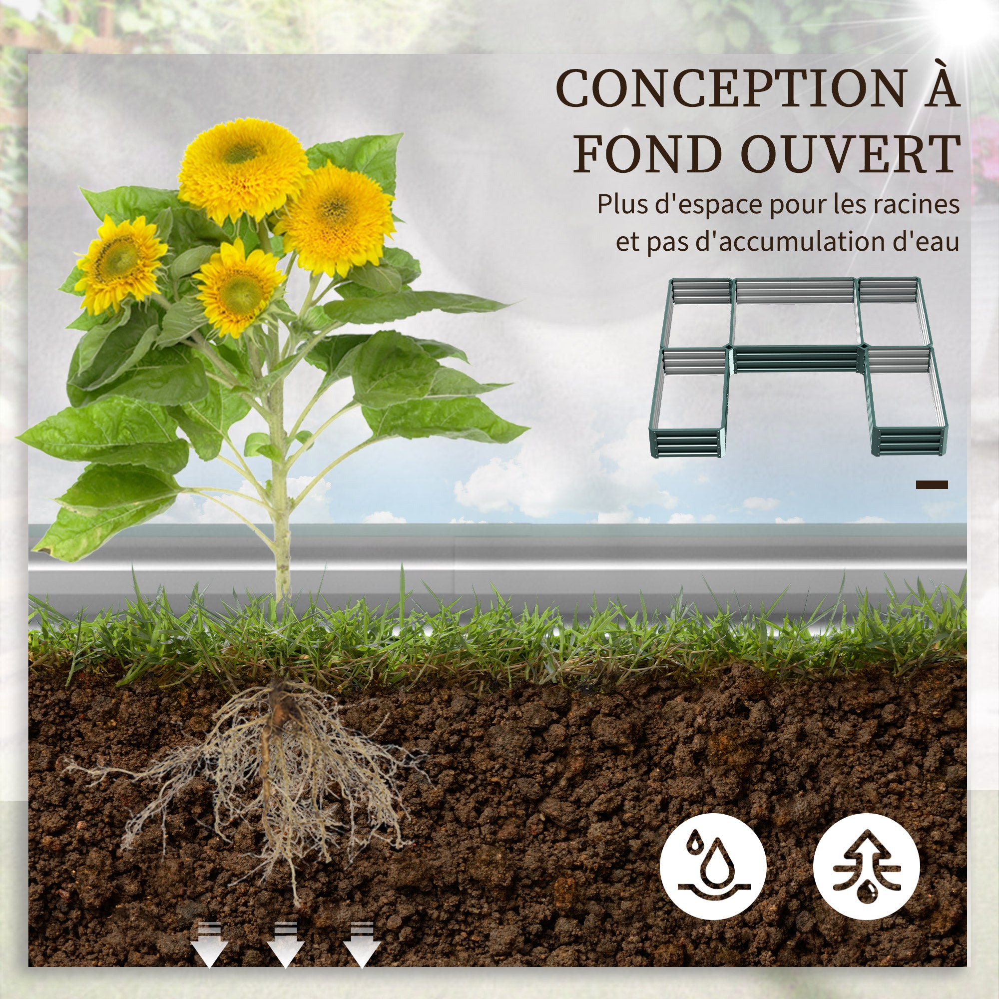 Jardinière Acier coloré Outsunny - 5