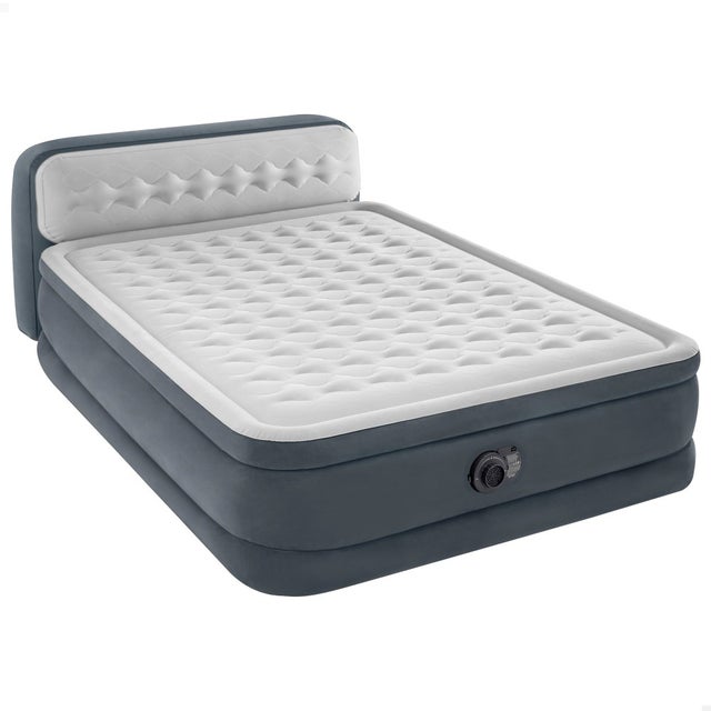 Intex 64448ND - Materasso Gonfiabile Dura-Beam Ultra Plush Headboard Autogonfiante, 152x236x86 cm