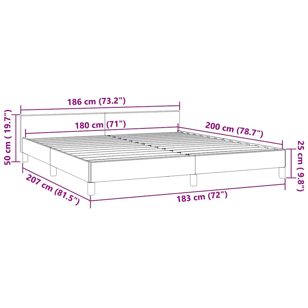 Cadre de lit sans matelas gris clair 180 x 200 cm velours - 9