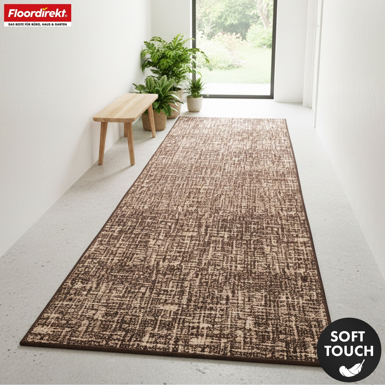 Tapis couloir Tessaro style et confort à chaque espace de vie, Marron, 80 x 400 cm - 2