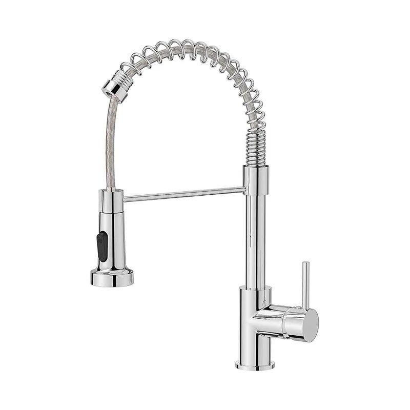 Bateria kuchenna, jednouchwytowa bateria kuchenna sprężynowa, obracana o 360° 2 tryby natrysku, Bez węża doprowadzającego wodę