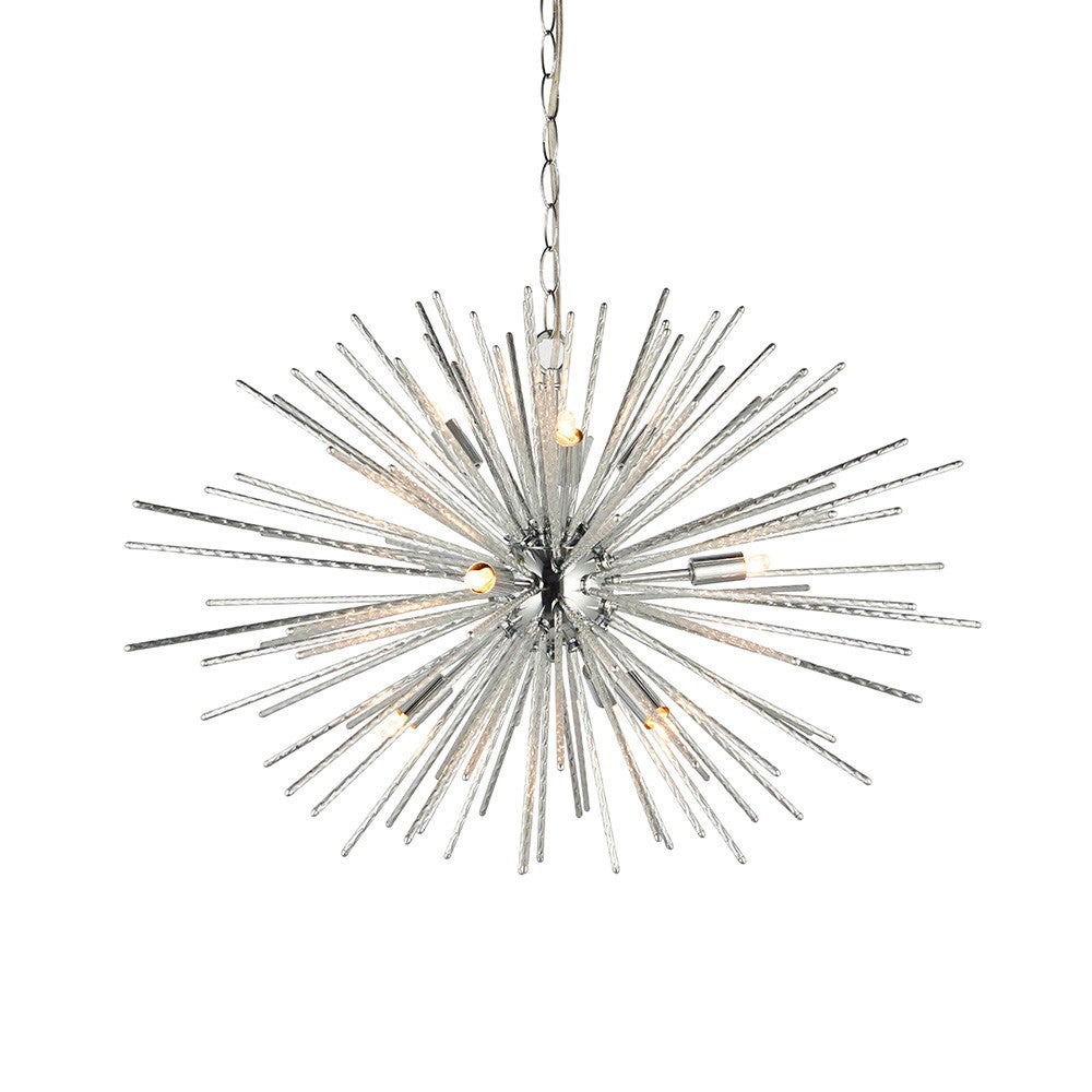 Lampa sufitowa teksturowane pręciki LENA chromowana 9xG9x8W metal wym:190x62x62cm IP20 Endon