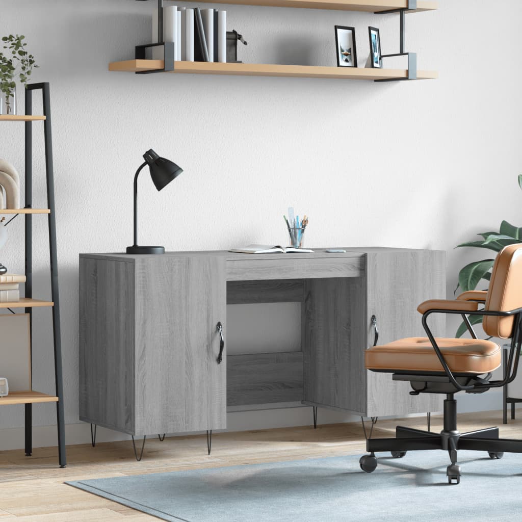 Bureau，Table de travail，Table d'étude sonoma gris 140x50x75 cm bois d'ingénierie CWV55657 - 2