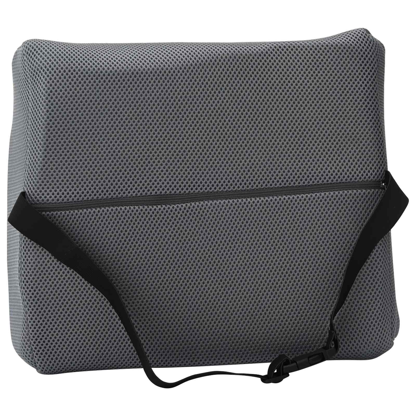 Coussin de dossier gris en mousse à mémoire de forme 36 x 30 x 12 cm - 7