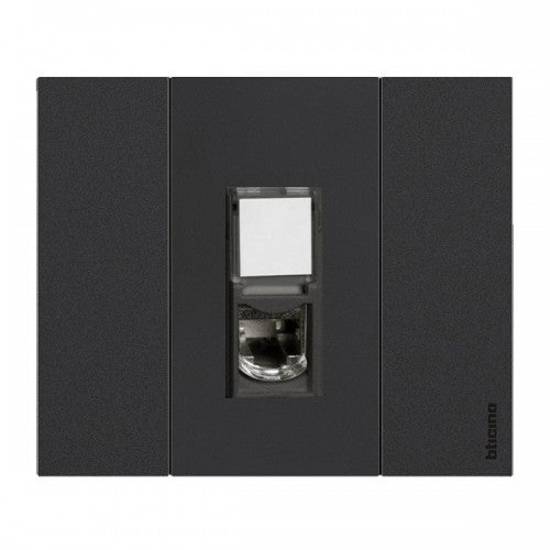 Kit double prise de courant 2P+T 16A 230V affleurant anthracite avec p