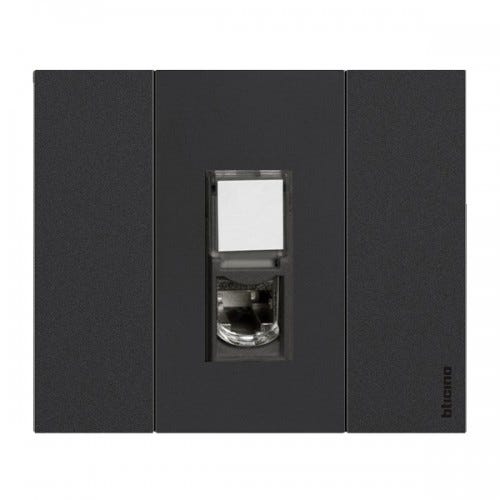 Kit double prise de courant 2P+T 16A 230V affleurant anthracite avec p Kit double prise de courant 2P+T 16A 230V affleurant anthracite avec p