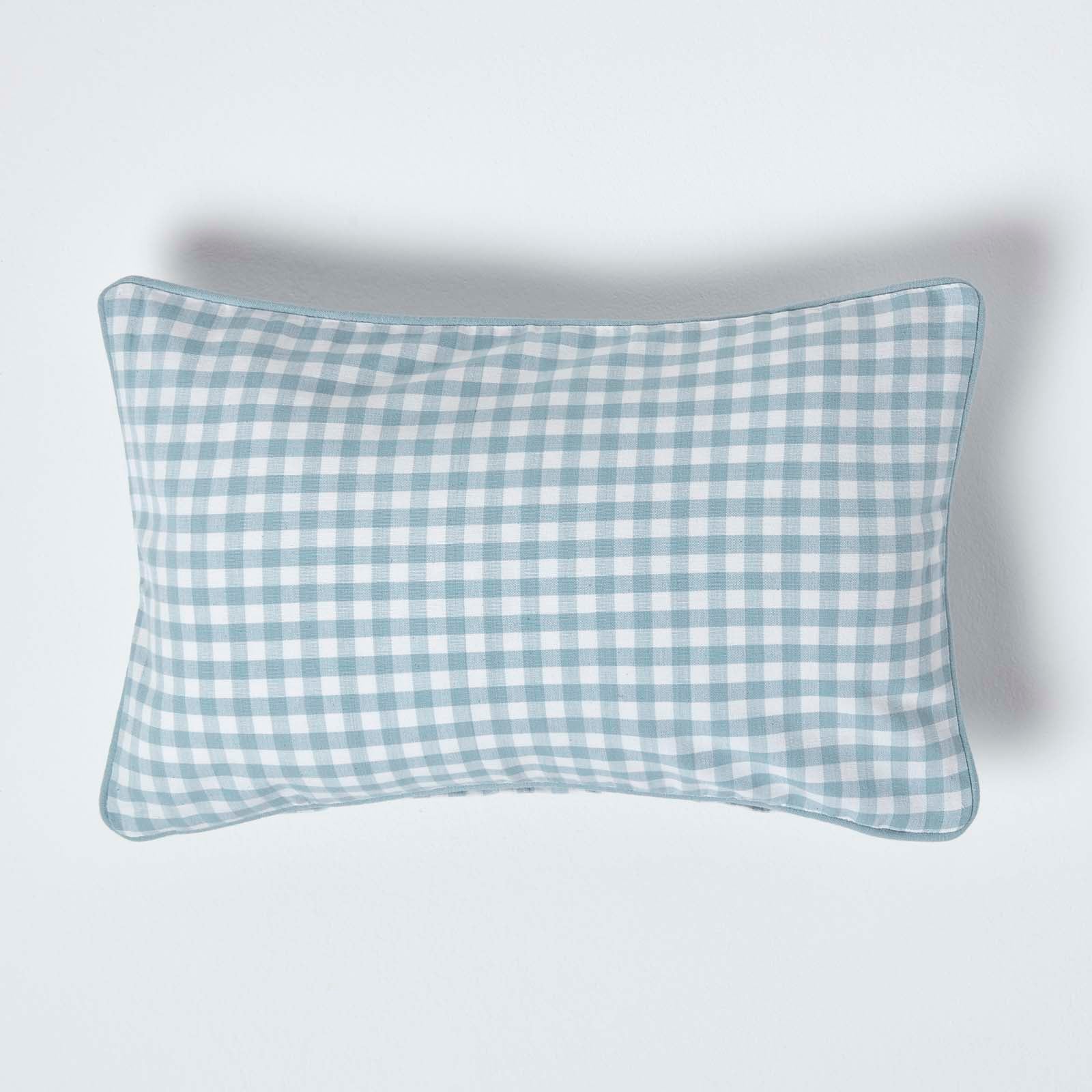 Homescapes Housse De Coussin En Velours Bleu, 30 X 50 Cm | Leroy Merlin