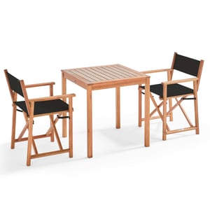 Table De Brasserie VIGOR Maxi + 2 Bancs En Bois – 220x70 Cm, Brut, Neuf