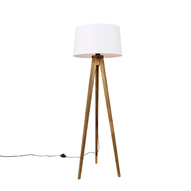 Lampe de table trépied/tripode tripod_classic - 1 lumière - H 136 cm - Blanc - Rustique - Éclairage intérieur - Salon I Chambre