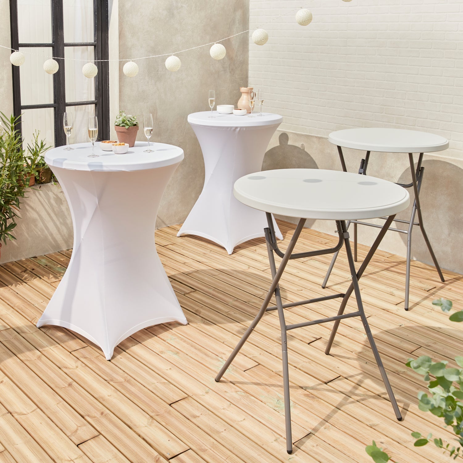 Rebecca Mobili Tavolino Pieghevole Da Balcone Acciaio Plastica Bianco Grigio Salvaspazio 87043186