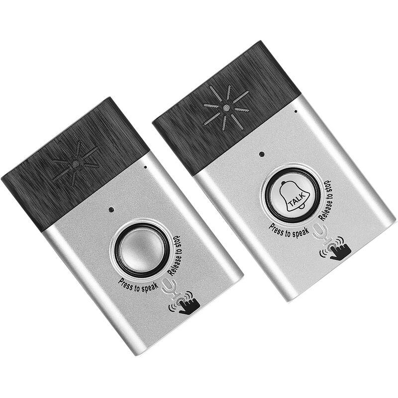 (Paquet de 2) interphone vocal sans fil Portable, sonnette intérieure, système de sécurité domestique, interphone intérieur/extérieur - 5