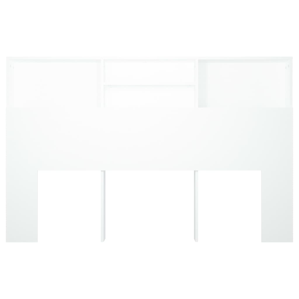 vidaXL Armoire de tête de lit Blanc 160x19x103,5 cm - 5
