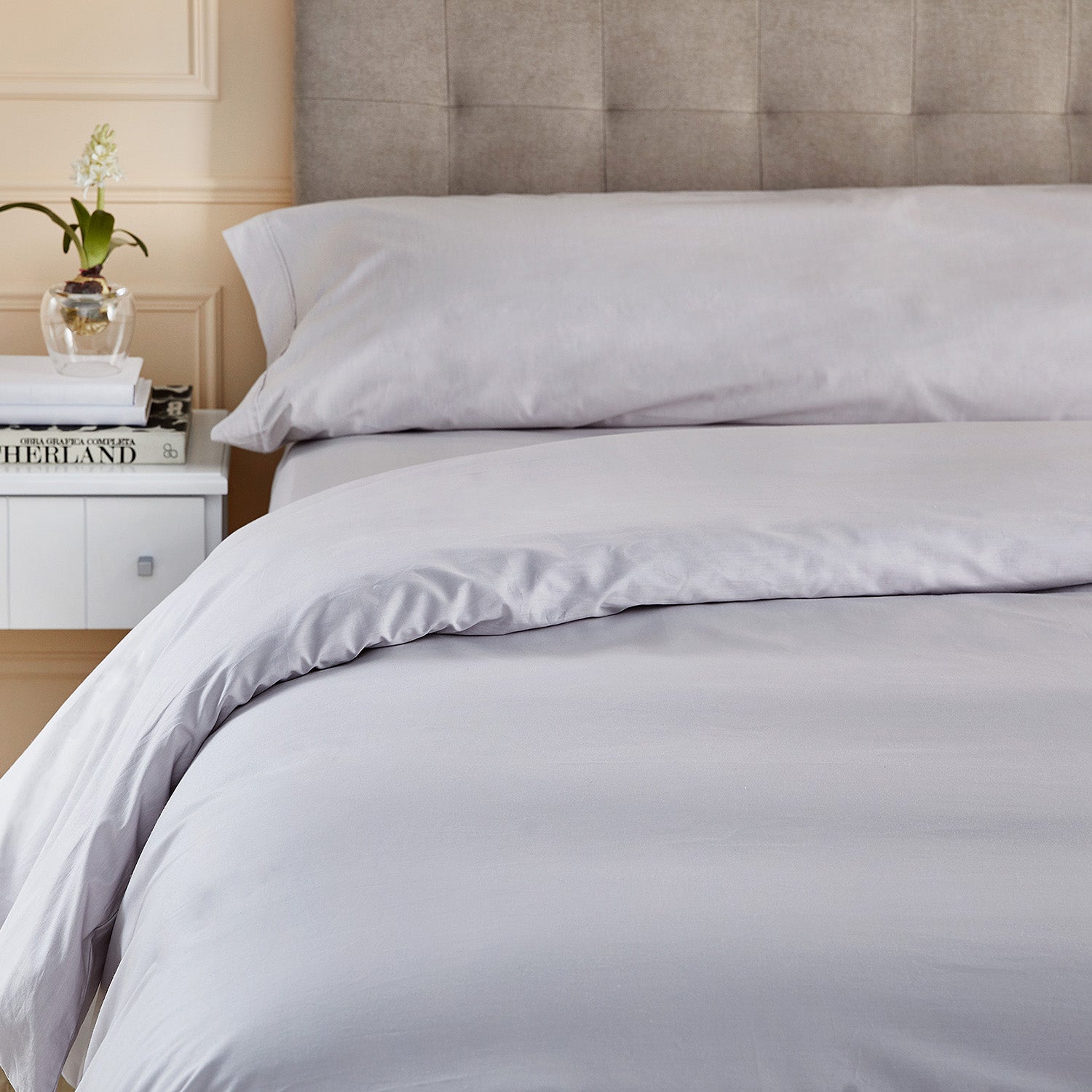 Ensemble Housse de Couette et Oreiller 180 x 190 cm | PIKOLIN HOME | 100% Coton | 200 fils | Gris - 2