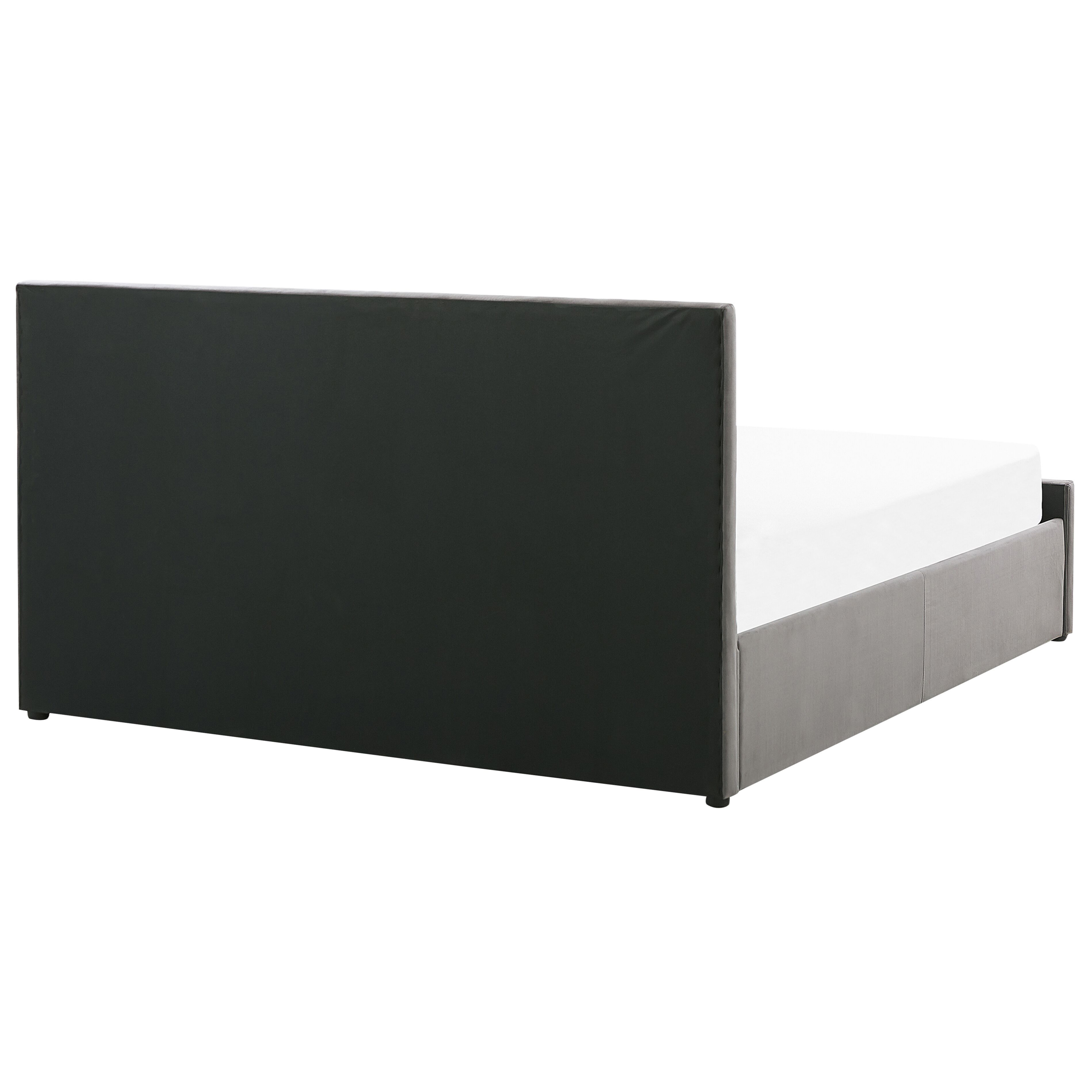 Letto contenitore Velluto ROCHEFORT 140 x 200 cm Grigio - 8