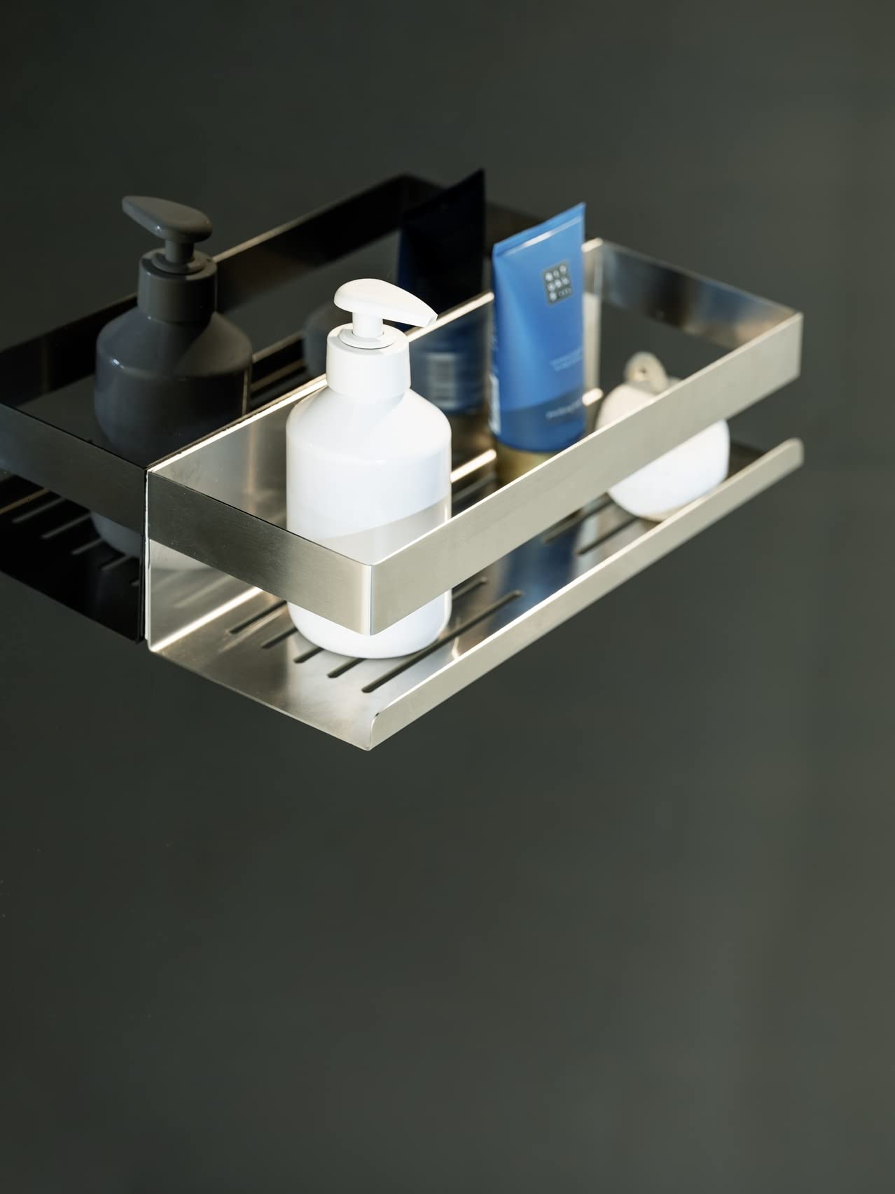 Étagère de salle de bain en acier argenté Orea 30x10.5x8cm - 7