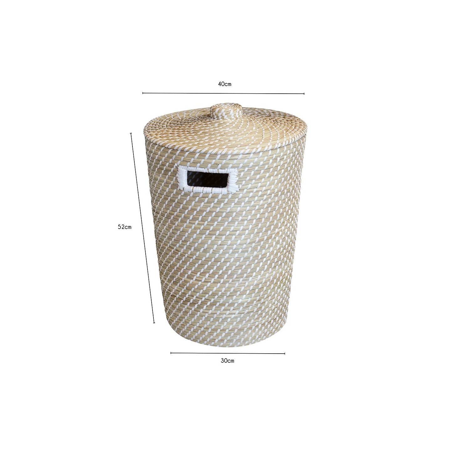 Phuket cesto portabiancheria in fibra vegetale, naturale, 40 x 52 x 40 cm - 3
