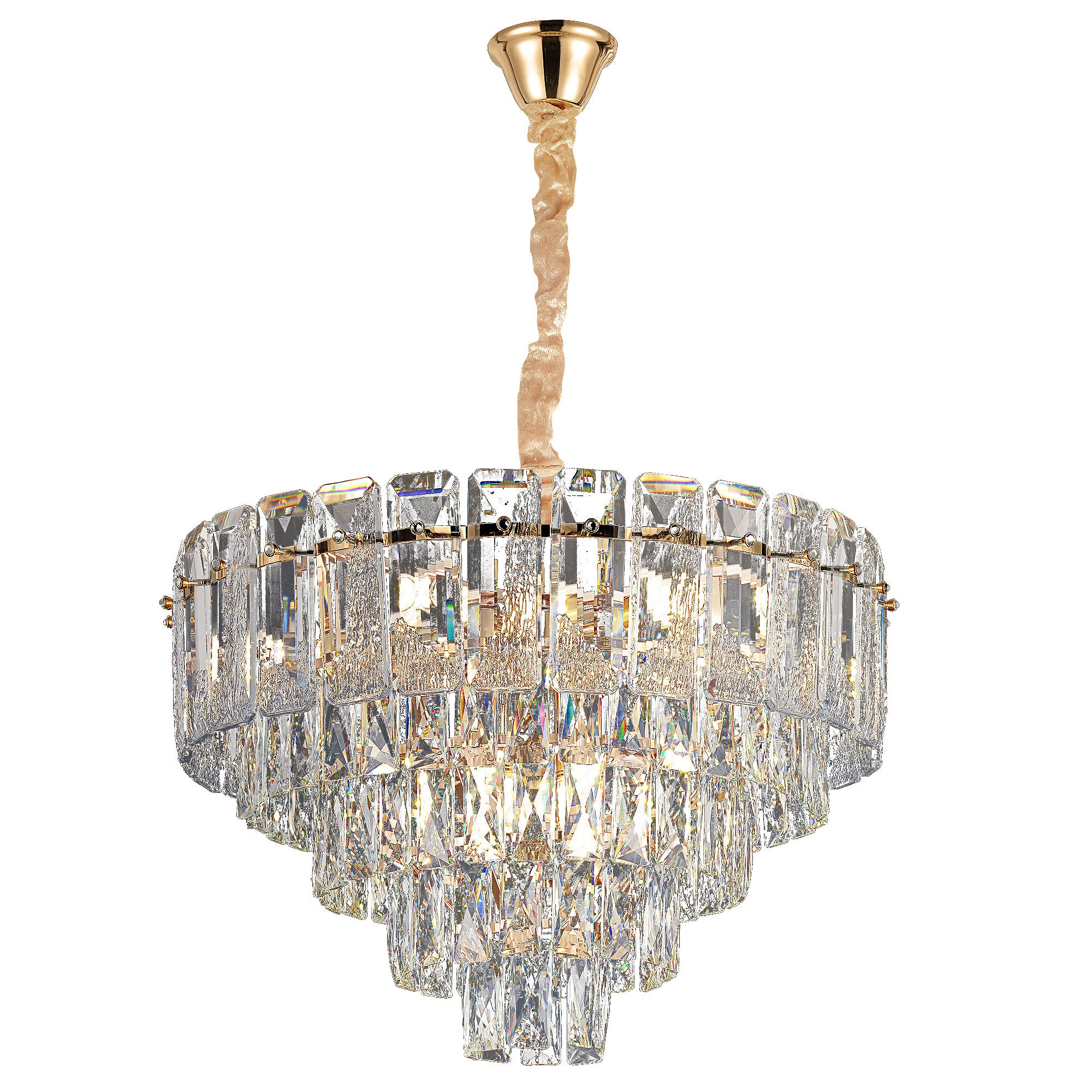 Lampa Sufitowa Wisząca Kryształowa Toolight G056-Cp 50Cm Złoty 50Cm