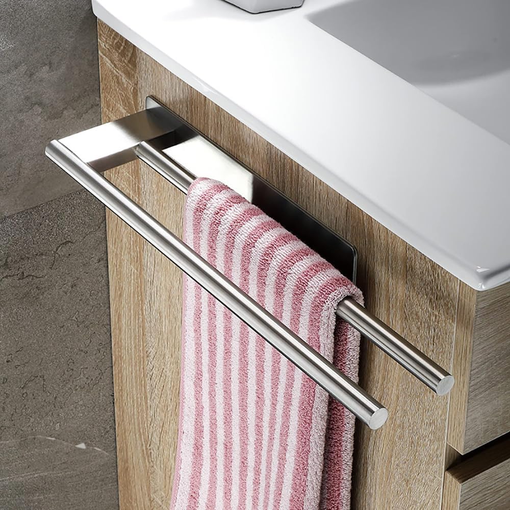 Porte-Serviette Pivotant 180° Sans Percage - Adhésif Acier Inoxydable Salle De Bain